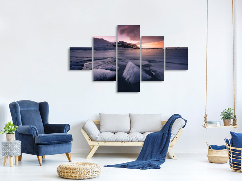 5-piece-canvas-print-last-lights-on-fjallsarlon