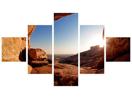 5-piece-canvas-print-sunset-in-front-of-the-cave