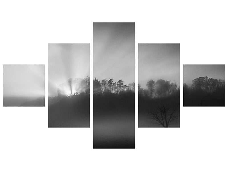 5-piece-canvas-print-the-sun-in-the-fog