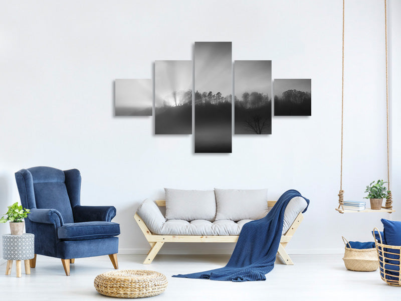 5-piece-canvas-print-the-sun-in-the-fog