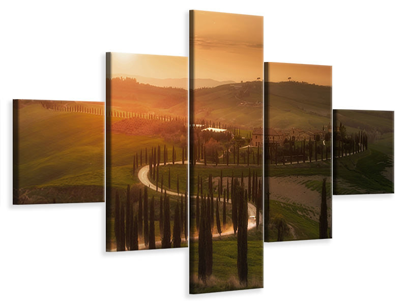 5-piece-canvas-print-tuscany-evening