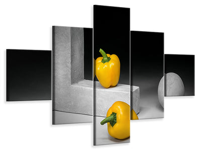 5-piece-canvas-print-yellow-bell-peppers