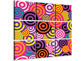 9-piece-canvas-print-colorful-retro-circles