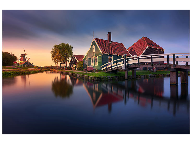 canvas-print-zaanse-schans-green-house