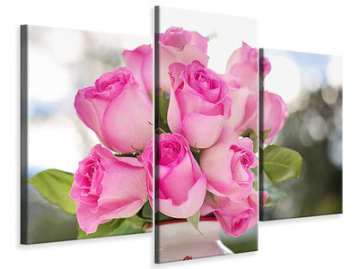 modern-3-piece-canvas-print-bouquet-of-roses-in-pink
