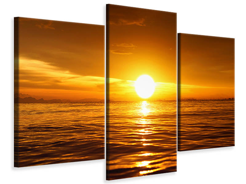 modern-3-piece-canvas-print-glowing-sunset-on-the-water