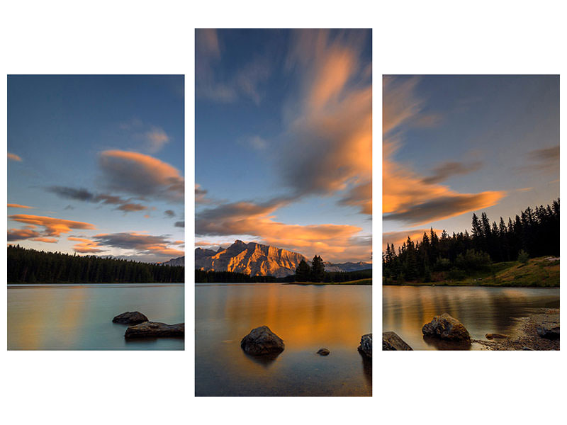 modern-3-piece-canvas-print-two-jack-lake-sunset