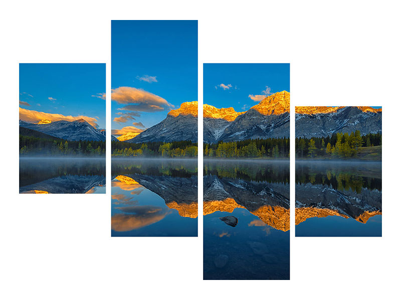 modern-4-piece-canvas-print-a-perfect-morning-in-canadian-rockies