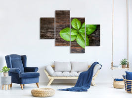 modern-4-piece-canvas-print-basil-leaf-in-xxl
