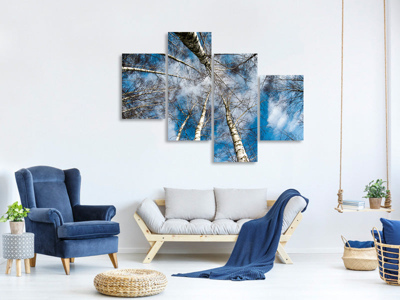 modern-4-piece-canvas-print-birch-crowns