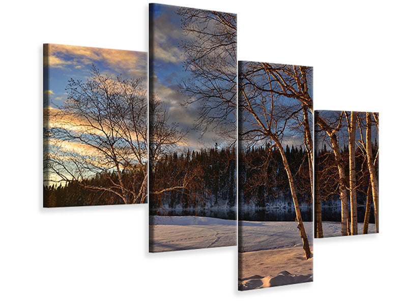 modern-4-piece-canvas-print-birches-in-the-winter