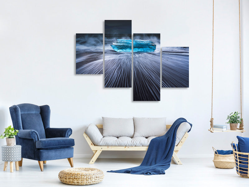modern-4-piece-canvas-print-blue-diamond