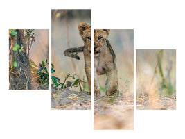 modern-4-piece-canvas-print-cub-south-luangwa