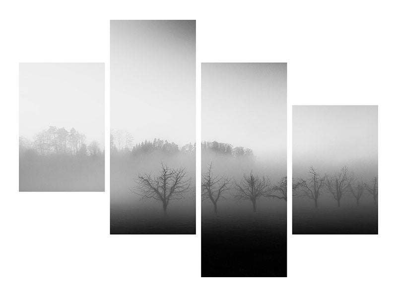 modern-4-piece-canvas-print-eight-trees-in-the-mist