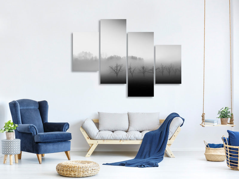 modern-4-piece-canvas-print-eight-trees-in-the-mist