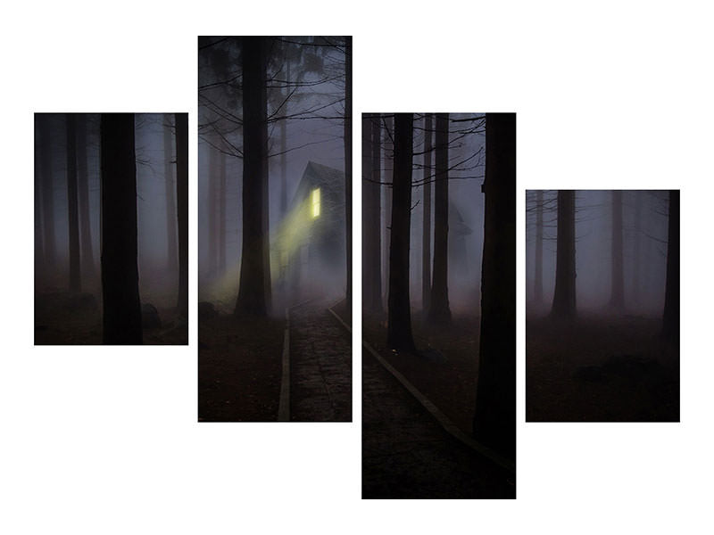 modern-4-piece-canvas-print-fog-in-the-forest