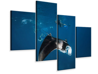 modern-4-piece-canvas-print-manta-ray-ii