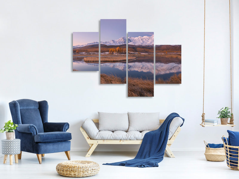 modern-4-piece-canvas-print-mirror-for-mountains-ii