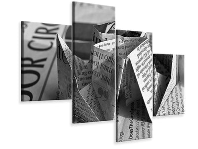modern-4-piece-canvas-print-origami-newspaper