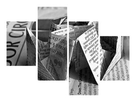 modern-4-piece-canvas-print-origami-newspaper