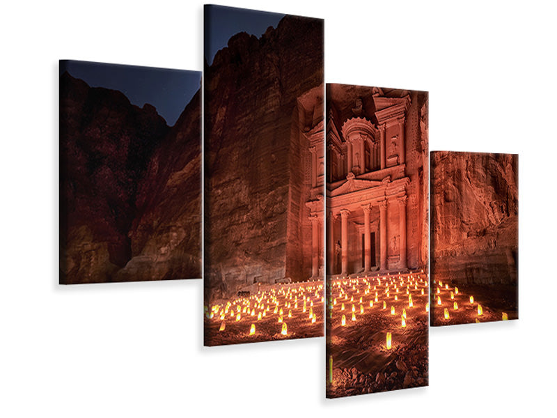 modern-4-piece-canvas-print-petra-by-night-ii