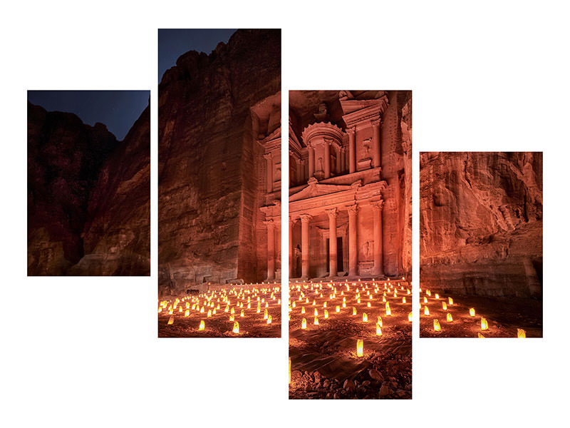 modern-4-piece-canvas-print-petra-by-night-ii