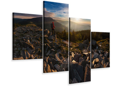 modern-4-piece-canvas-print-rocks-table