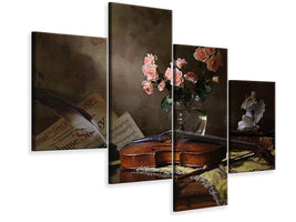 modern-4-piece-canvas-print-still-life-with-violin-and-roses