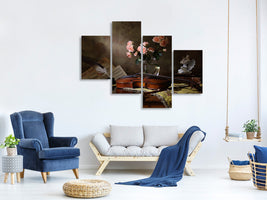 modern-4-piece-canvas-print-still-life-with-violin-and-roses