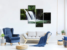 modern-4-piece-canvas-print-waterfall-in-the-evening-light