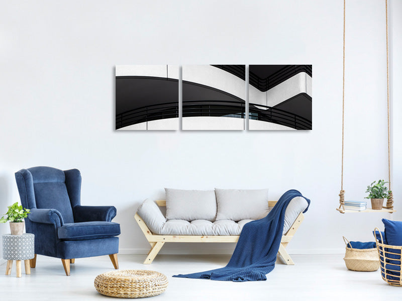 panoramic-3-piece-canvas-print-balcony-lines