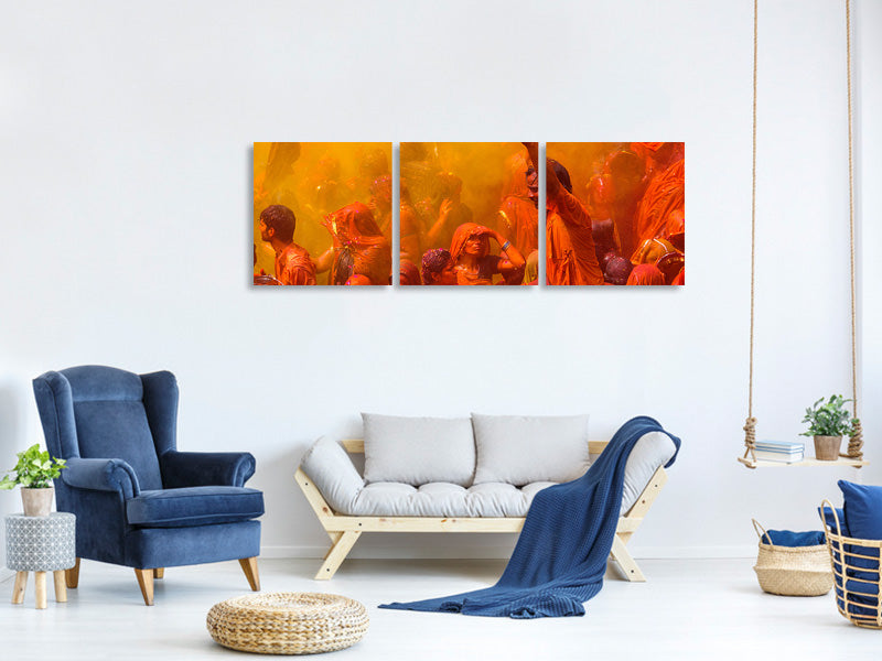 panoramic-3-piece-canvas-print-holi-festival