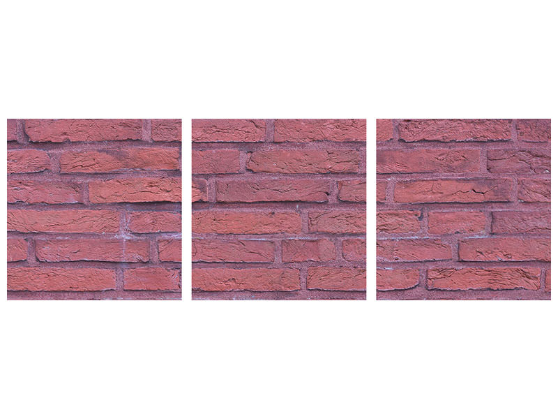 panoramic-3-piece-canvas-print-lacquered-clinker-bricks