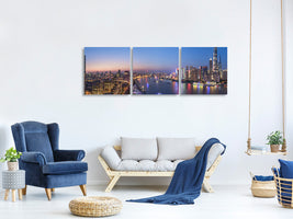 panoramic-3-piece-canvas-print-the-blue-hour-in-shanghai