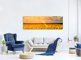 panoramic-canvas-print-golden-light-sunflower